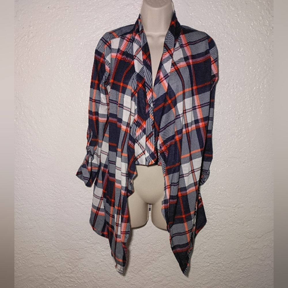 New York Laundry Plaid Flannel Cardigan
